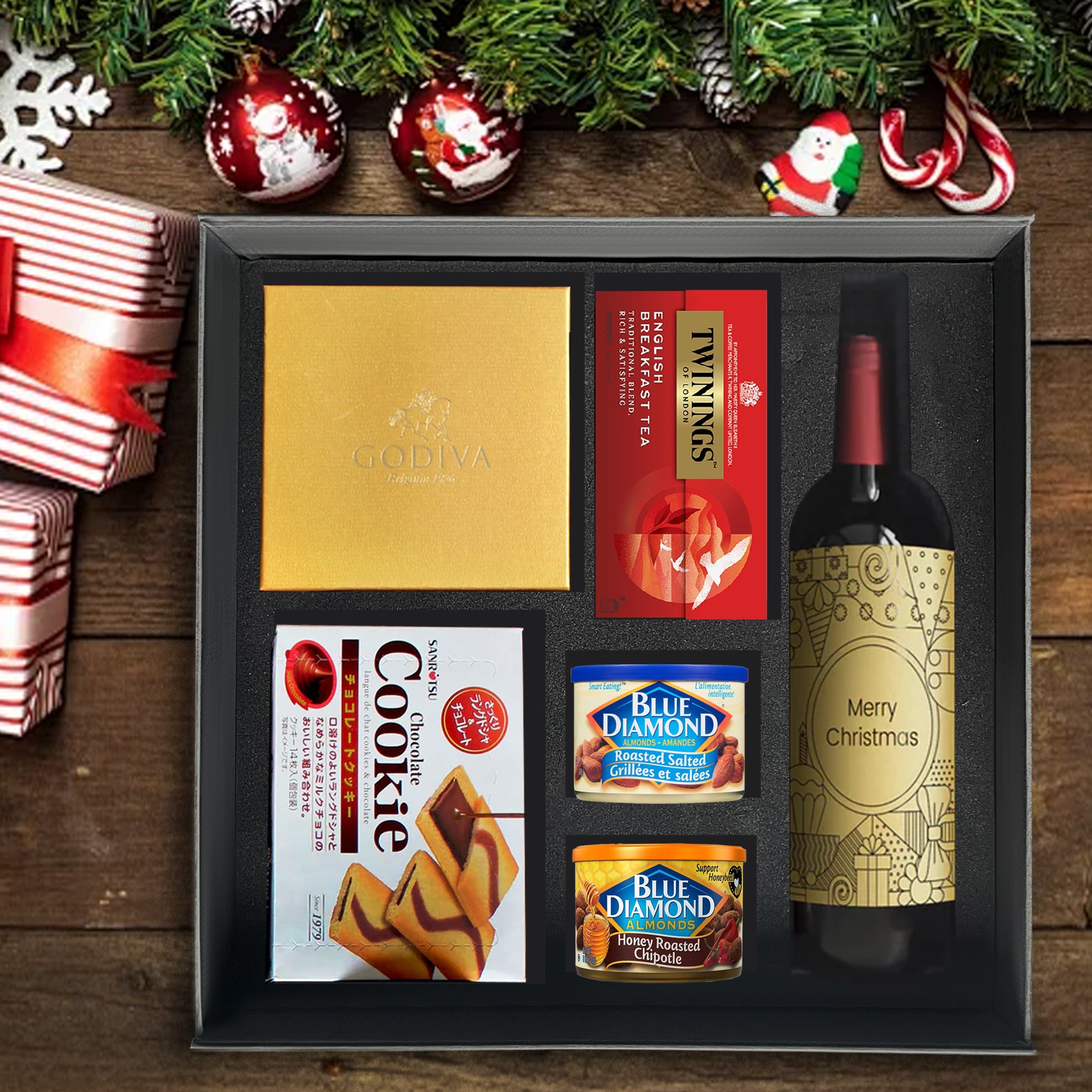 [Christmas Exclusive Gift Box] Wine & Food Hamper Christmas Wine & Food Hamper | High-End Business Gift | Thank You Gift | Congratulatory Gift | Custom Engraved Gift Box