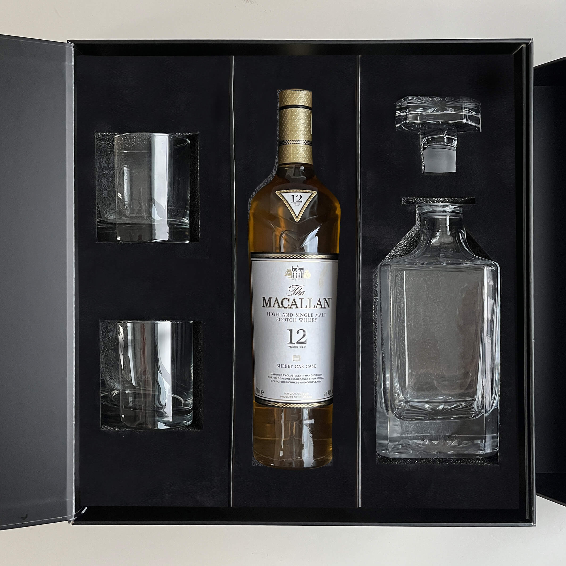 Macallan Sherry Oak 12 Gift Set |(Portrait carving) customized gifts