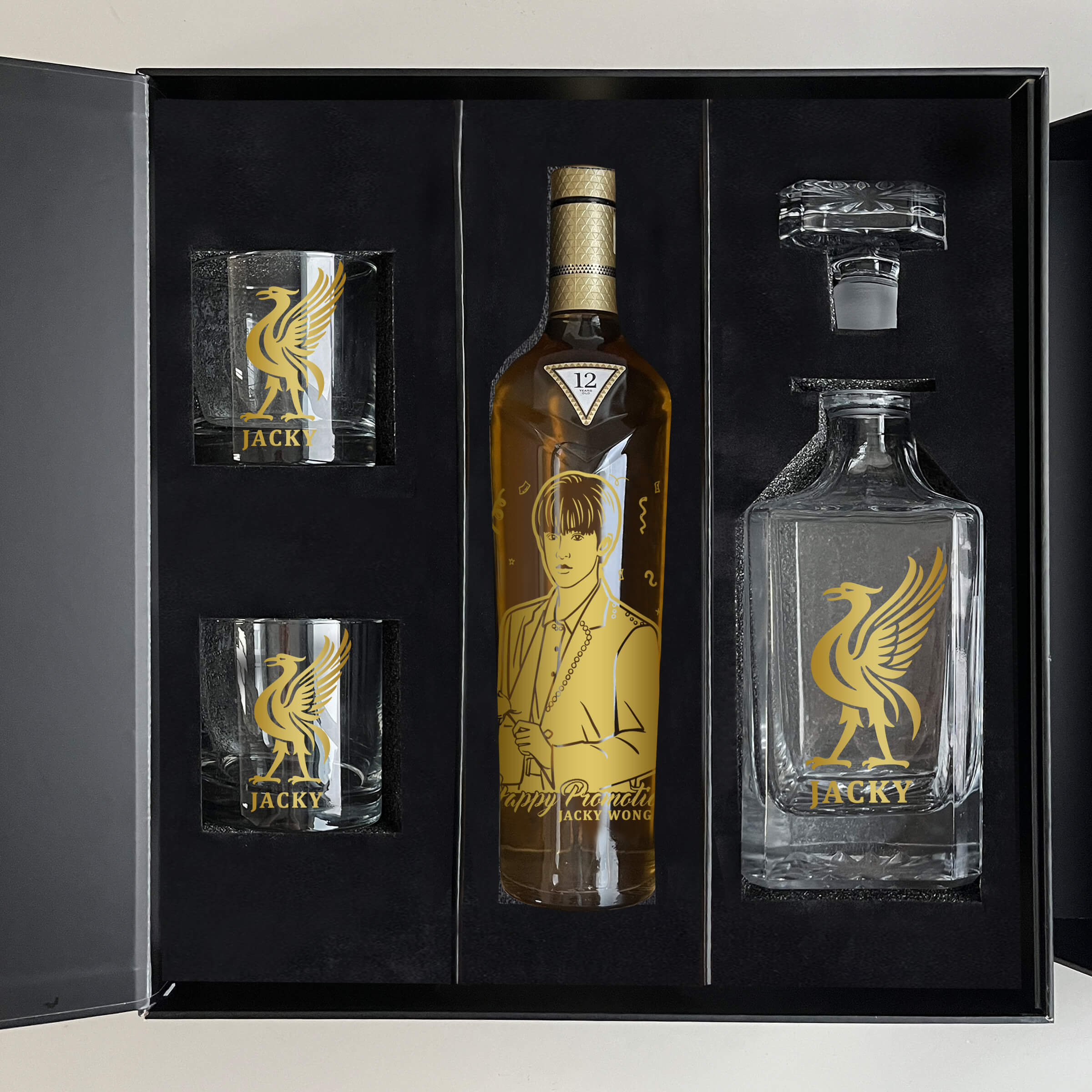 Macallan Sherry Oak 12 Gift Set |(Portrait carving) customized gifts