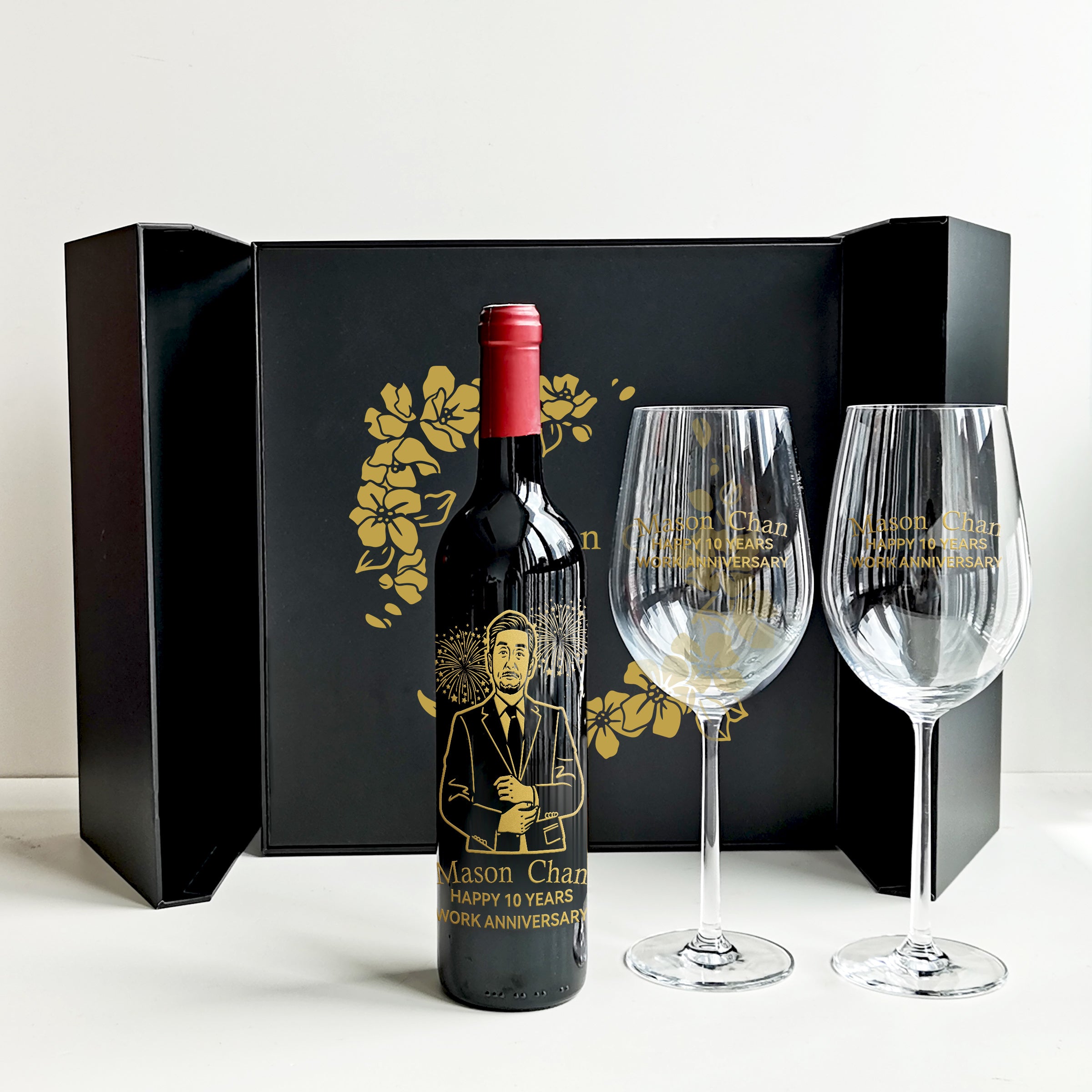 Corporate Gifts |Customized CorporateGifts, Portrait Wine & Wine Glass Set