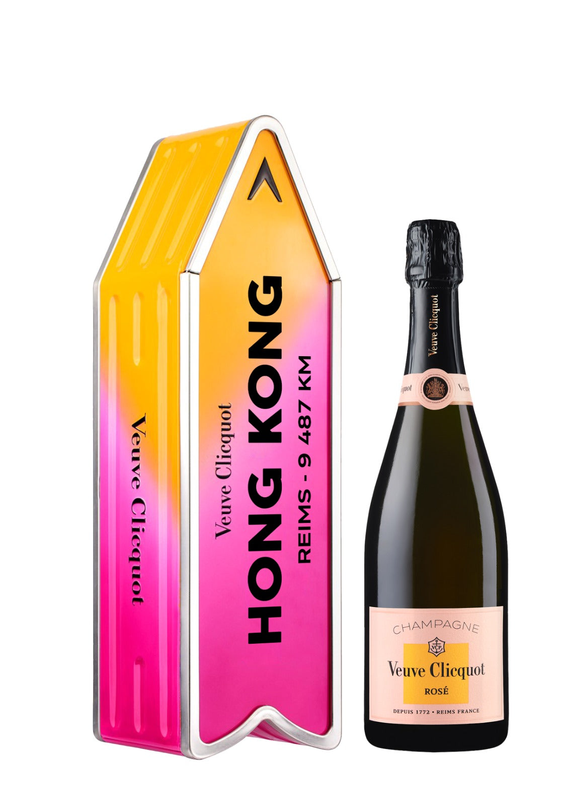 Veuve Clicquot Brut Rosé with Engraving | Veuve Clicquot Rosé Champagne (with Portrait Engraving) Original Arrow Champagne Gift Box