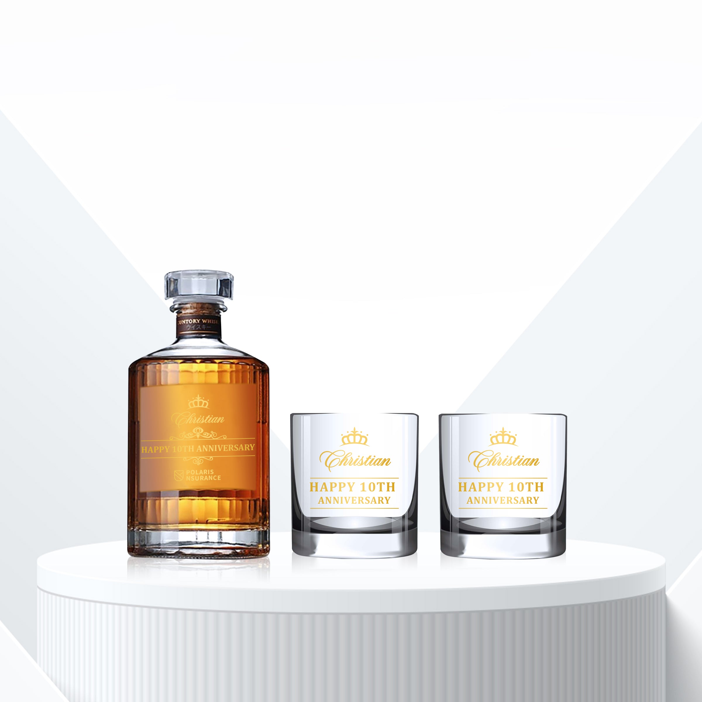 Hibiki 17 Years Old & Bottega Whisky Glasses Gift Set with Engraving