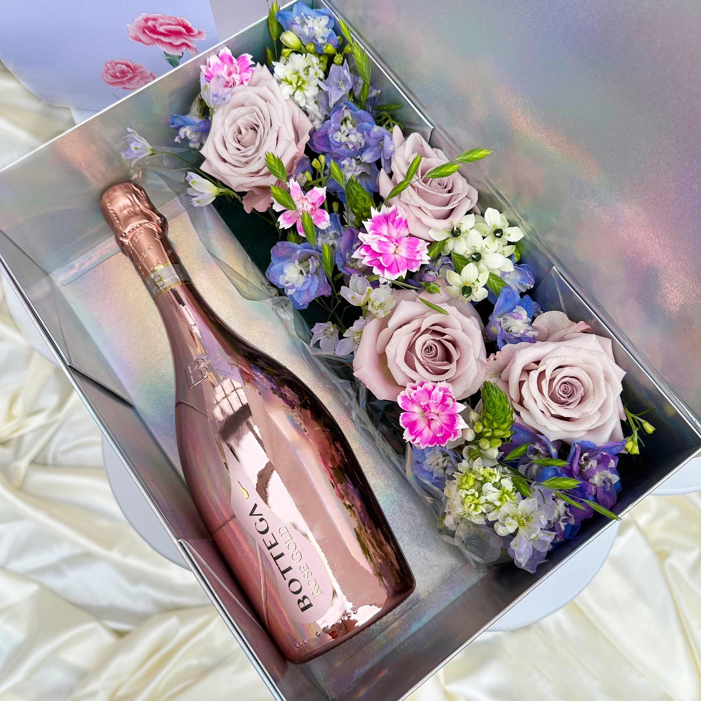 Flower Gift Box | Vibrant Packaging Sparkling Fruit Wine High-Aesthetic Customized Gift Romantic Flowers Valentine's Day Gift DY05-59