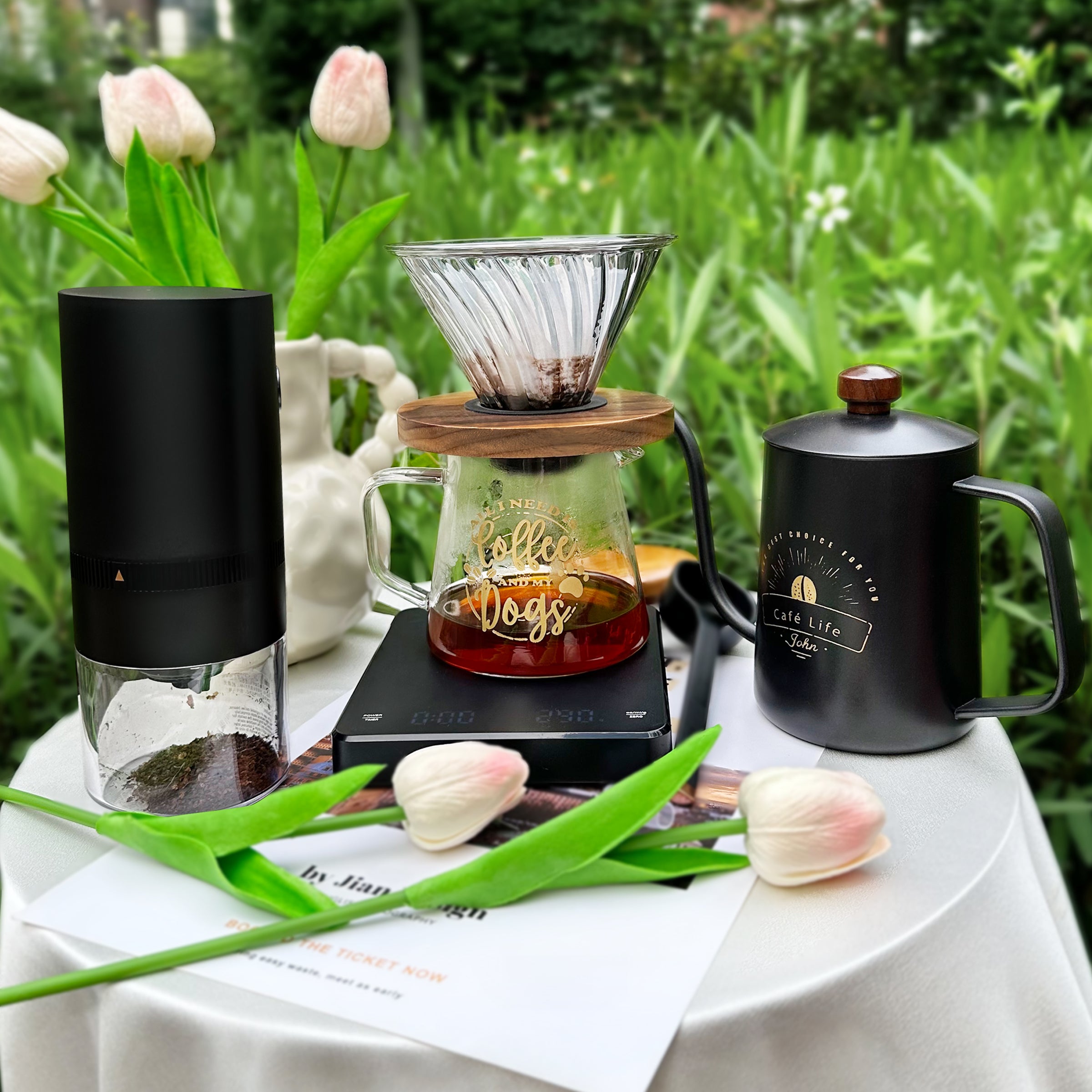 Hand brewed coffee pot gift box set | text engraving gift birthday gift coffee set for customers niche high-end gift