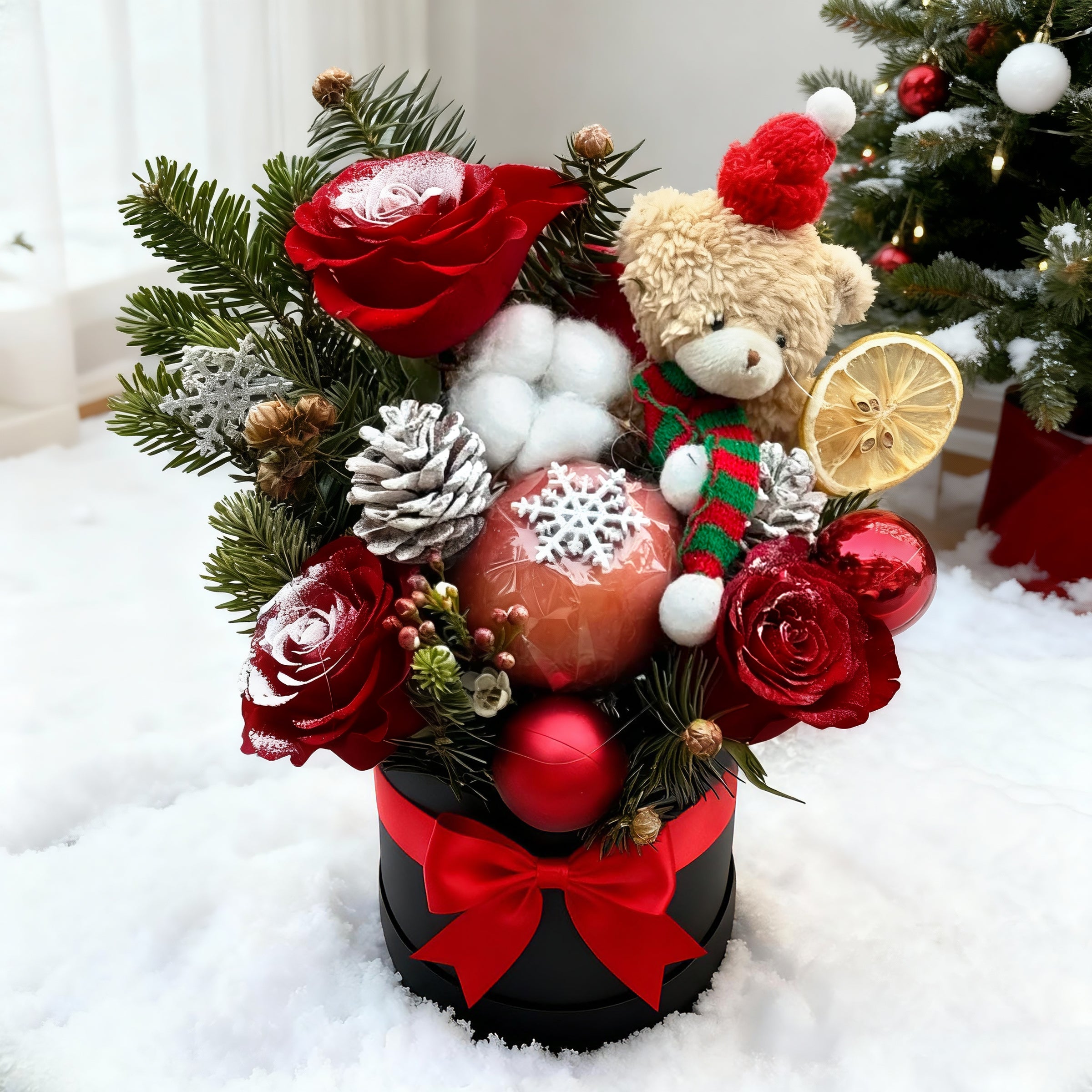 Christmas Hug Bucket Hamper | Customized Greeting Card Christmas Gift