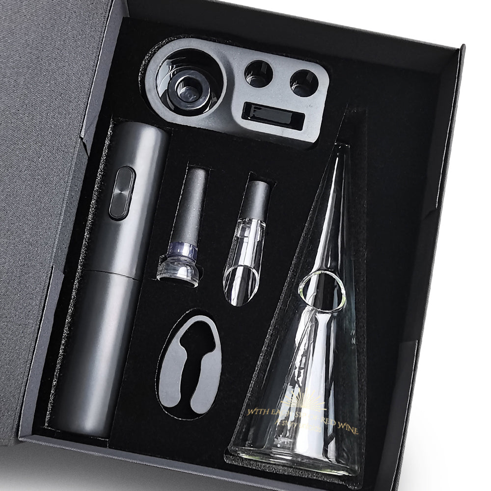 Decanter bottle opener gift box | Engraved gift (customized gift) automatic bottle opener gift set