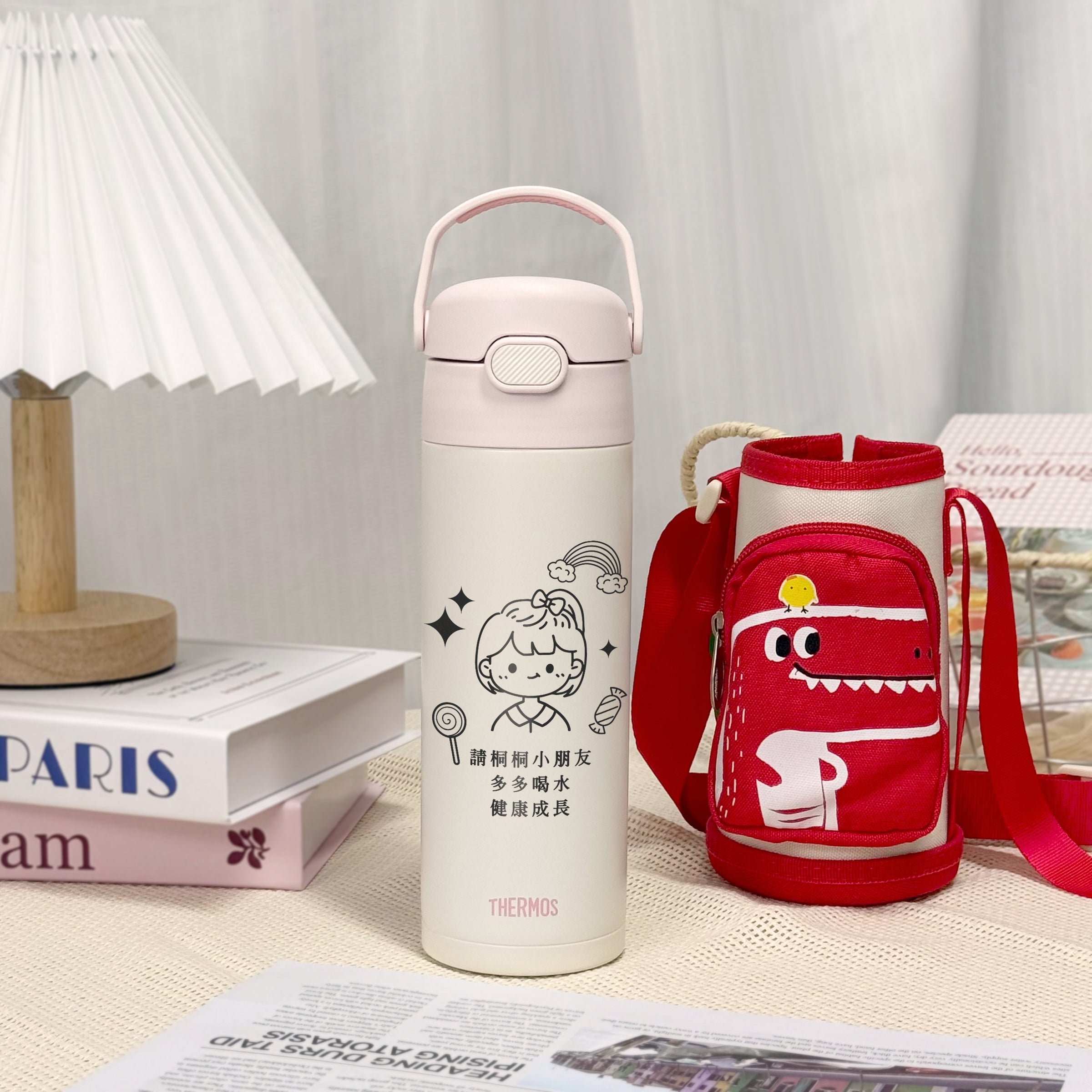 Customized Children's Day Gift丨Cartoon Portrait Engraved Thermos Cup THERMOS 500ml Straw Thermos Cup Elementary school graduation surprises DY02-105