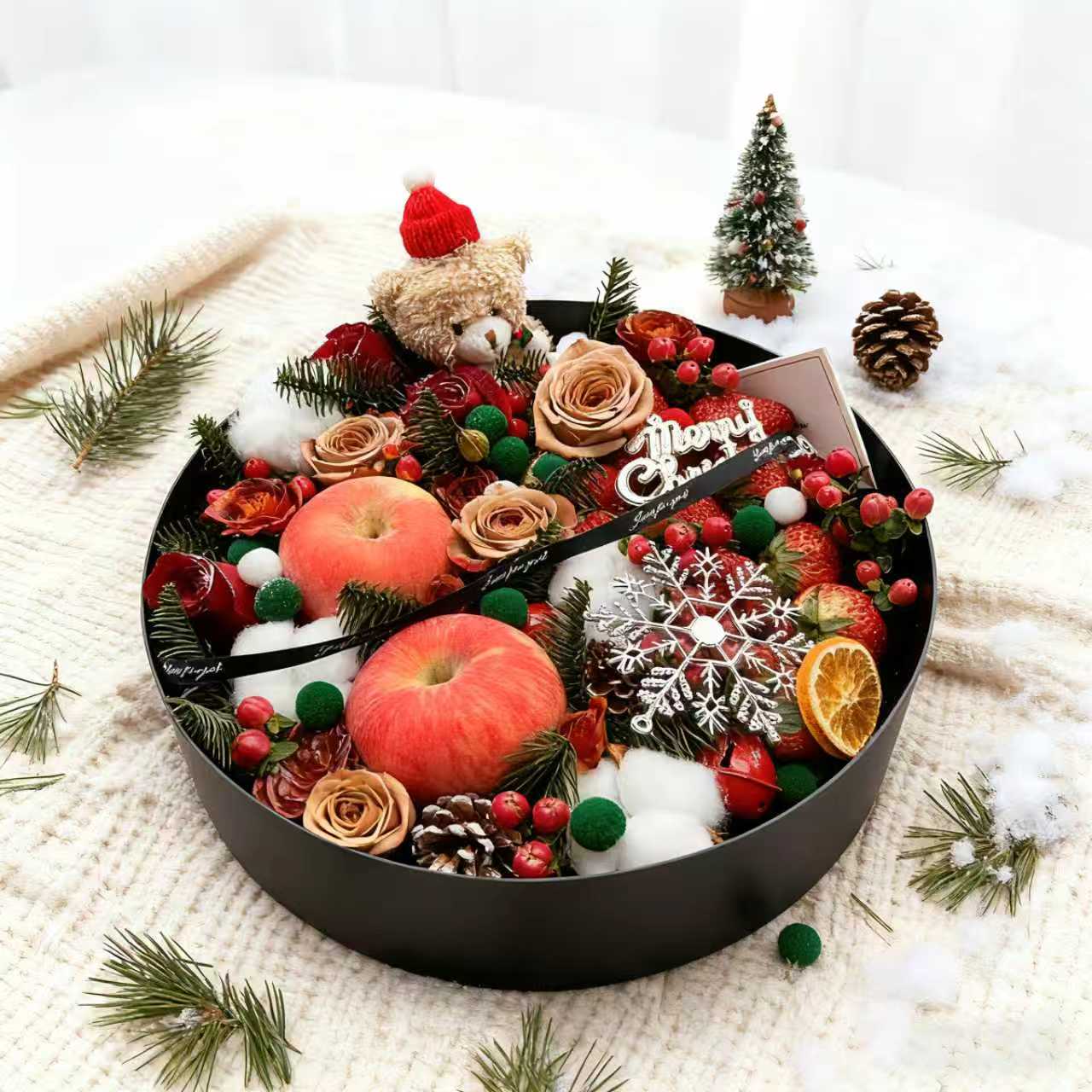 Christmas Hamper|聖誕果籃 聖誕花籃 聖誕禮籃 生果籃 花籃 聖誕裝飾花籃 - Design Your Own Wine