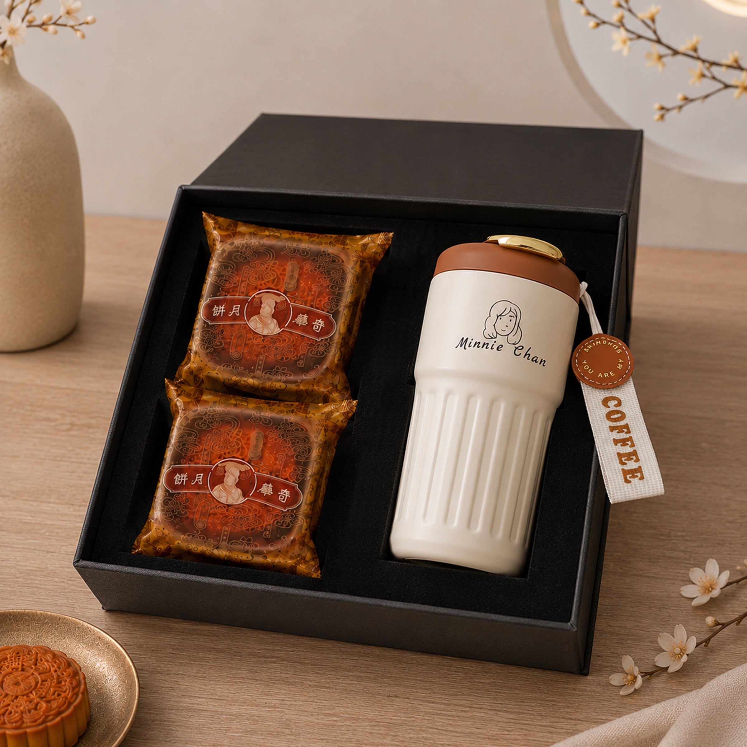 Customizable Mid-Autumn Gift Boxes: Popular Mooncake & Insulated Tumbler Surprise Hampers. Custom Portrait Insulated Tumblers—The Top Choice for Mid-Autumn Gifting  Clients  Relatives  Friends and Elders