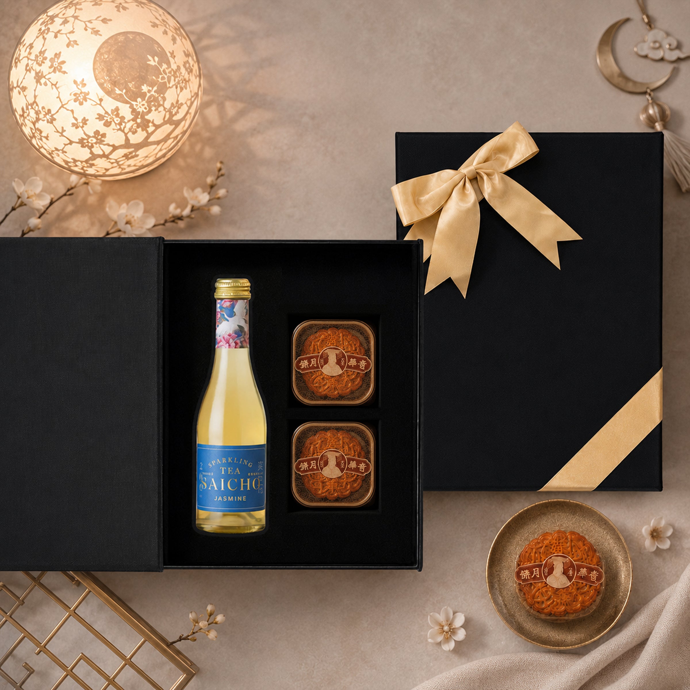 Mid-Autumn Festival Red Wine Surprise Gift Box – A curated hamper featuring snacks and personalized red wine. An ideal, thoughtful gift for clients, relatives, friends, and elders