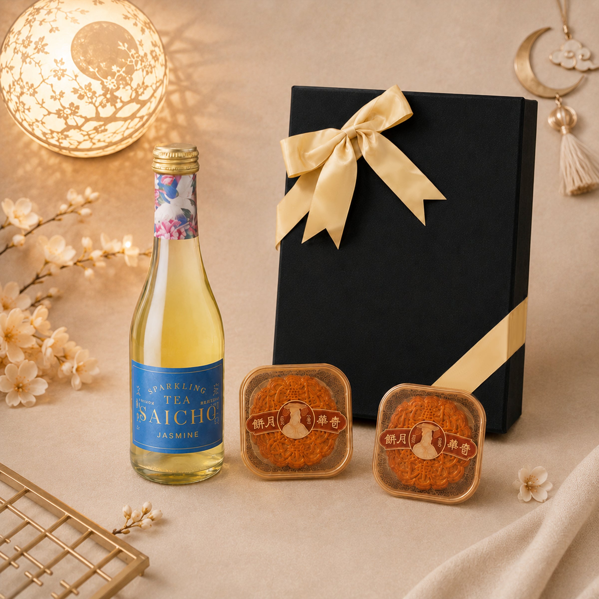 Mid-Autumn Festival Red Wine Surprise Gift Box – A curated hamper featuring snacks and personalized red wine. An ideal, thoughtful gift for clients, relatives, friends, and elders