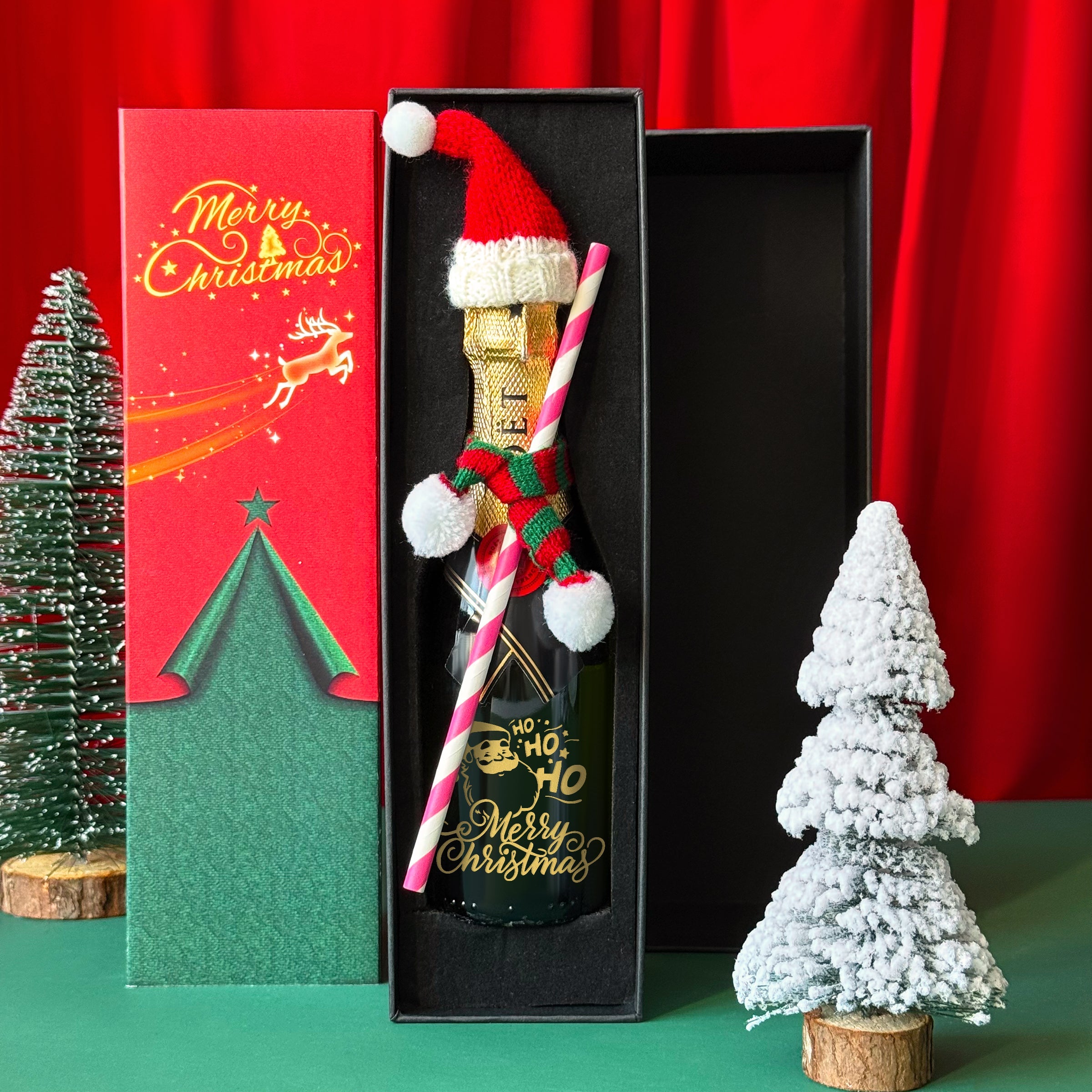 Christmas Engraved Gift | Mini Moët & Chandon (In-Stock, No Customization) | Special Customization for Holiday Gift Exchange | Gift for Friends and Couples | Christmas Gift