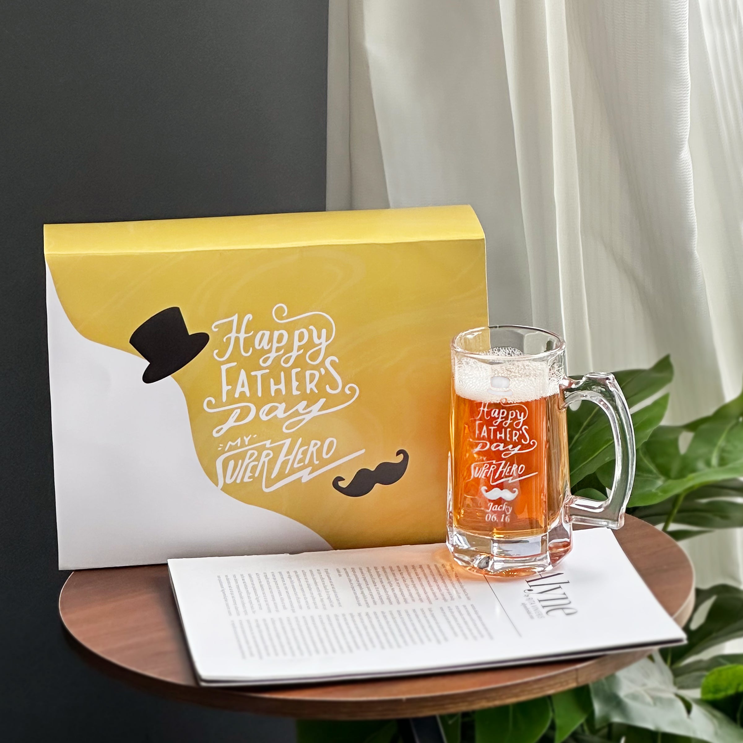 Father's Day gift box丨Beer mug, customized text engraving, creative gift, Father's Day gift for dad