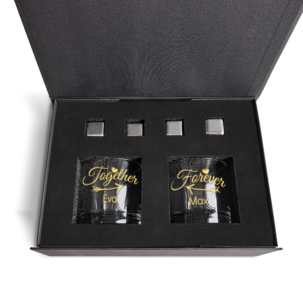Ice wine stone gift box丨Customized gift box Engraved wine glass The preferred gift box with engraving (text engraving)