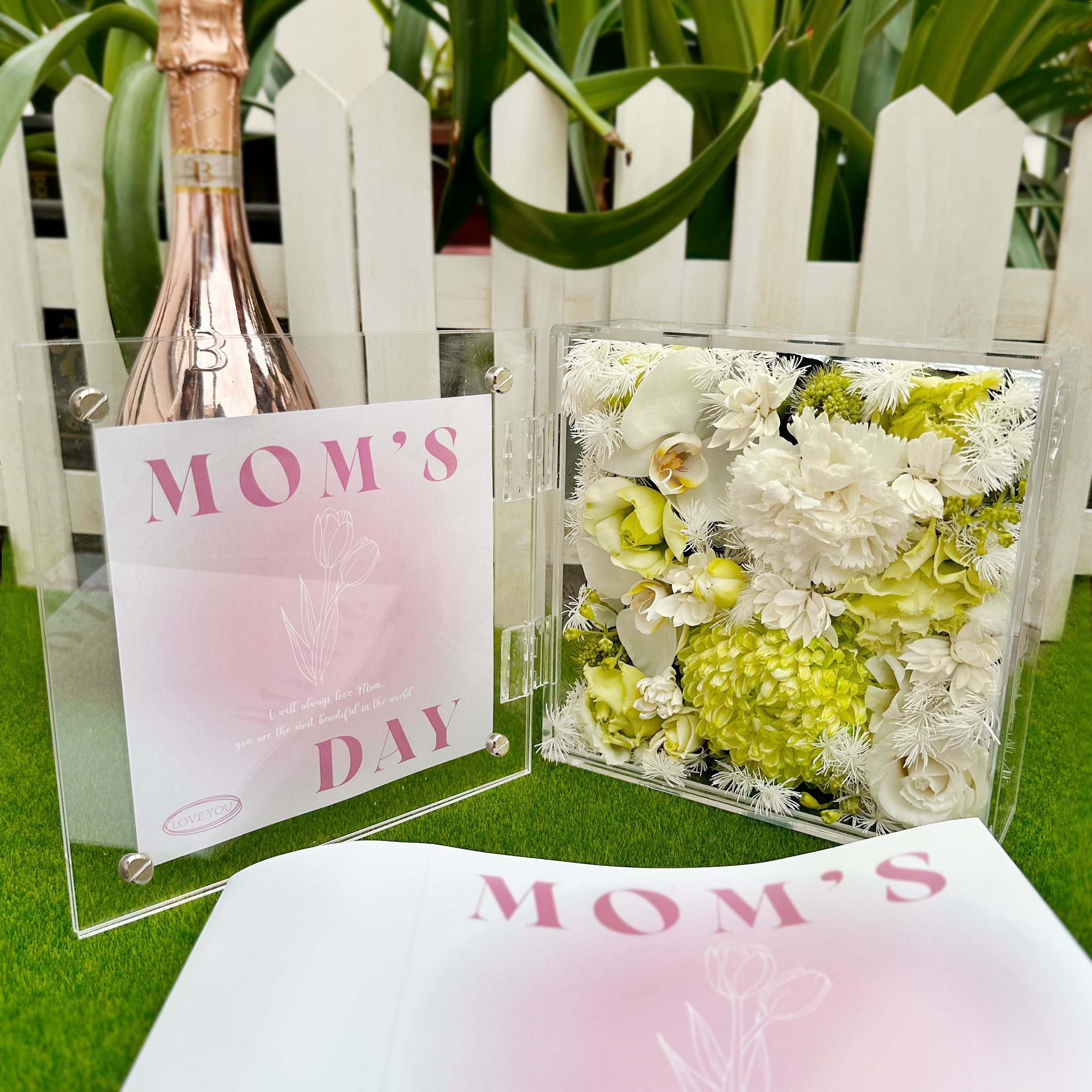 Mother's Day gift box | Acrylic flower gift box Photo frame photo custom gift Mother's Day gift Romantic flowers for mom and wife
