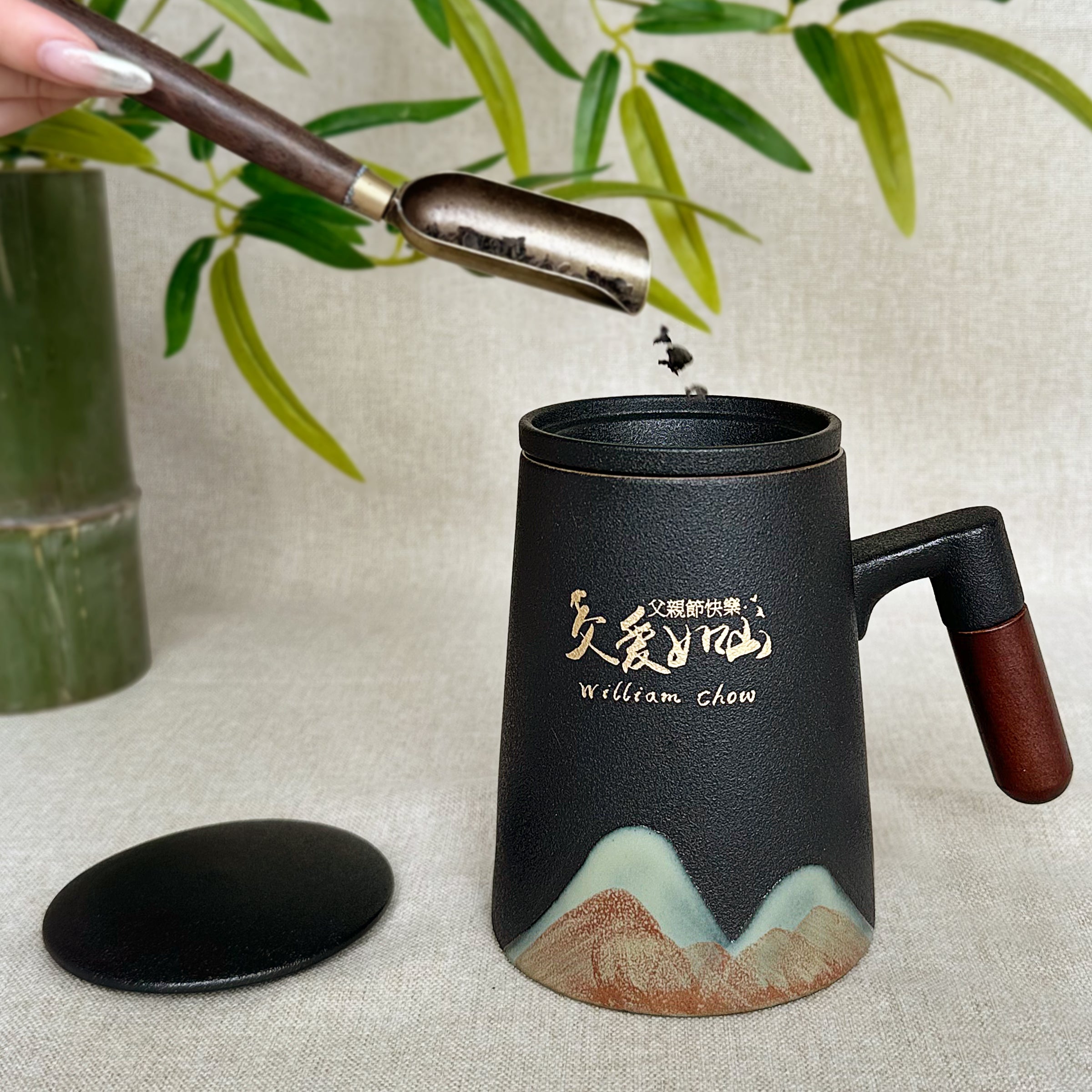 Father's Day Gift Box丨Japanese Ceramic Tea Cup Office Cup Creative Gift Customized Text Engraving Gift DY02-78