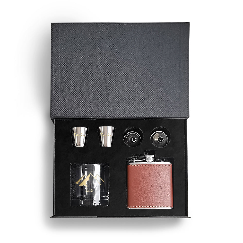 Portable wine bottle set丨Customized gift for boyfriend, birthday gift set, engraved gift