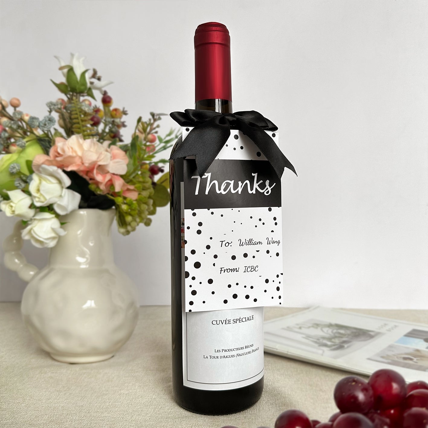 Enterprise customized wine, batch logo wine label listing order, St Louie red wine business gift, minimum order of 1 piece, creative publicity and congratulatory wine gift DY04-266