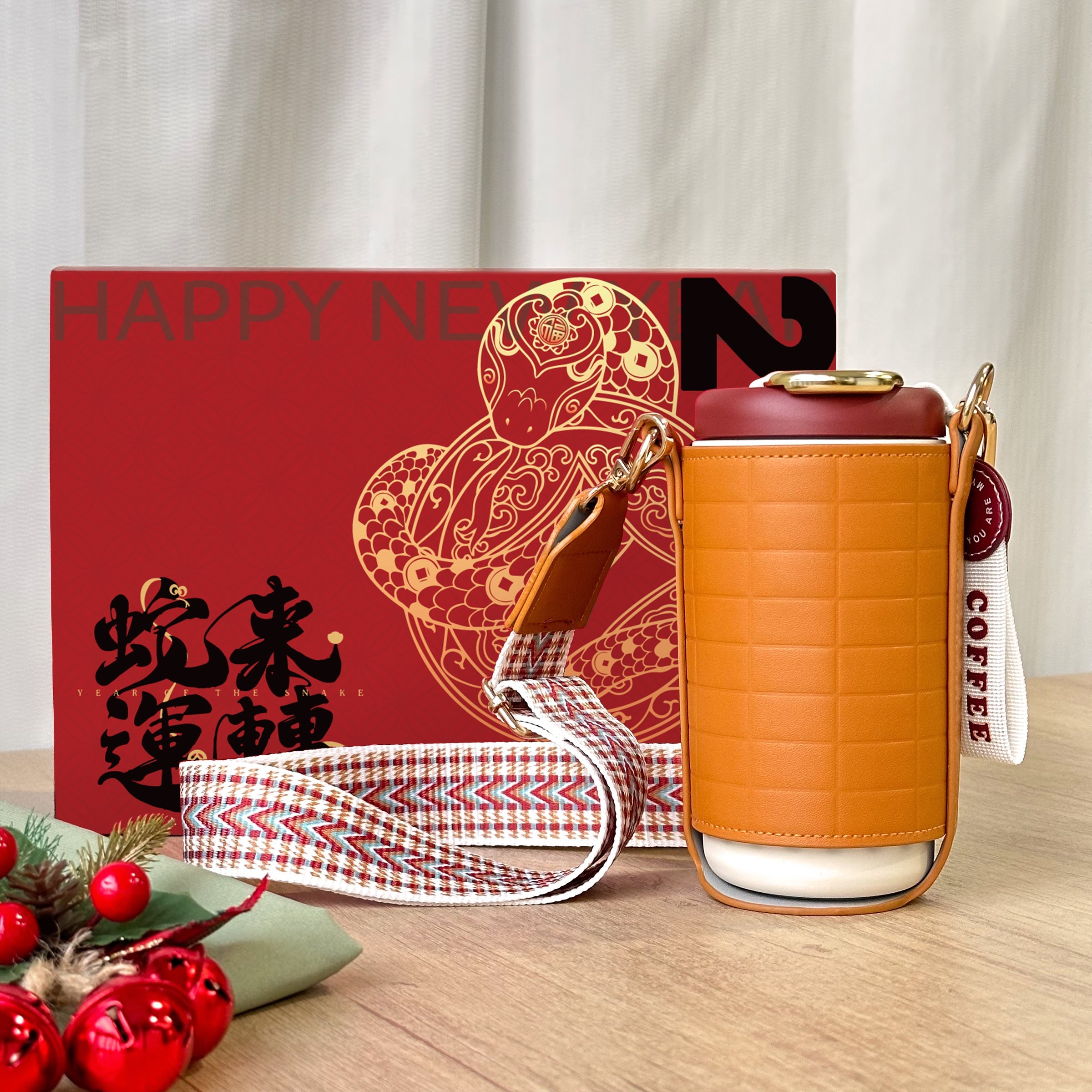 [New Year 24H Fast Shipping] Atmosphere New Year Gift Thermos Cup for Couples New Year Exchange Gift Surprise Creative Gift Happy New Year's Thermos Cup Set