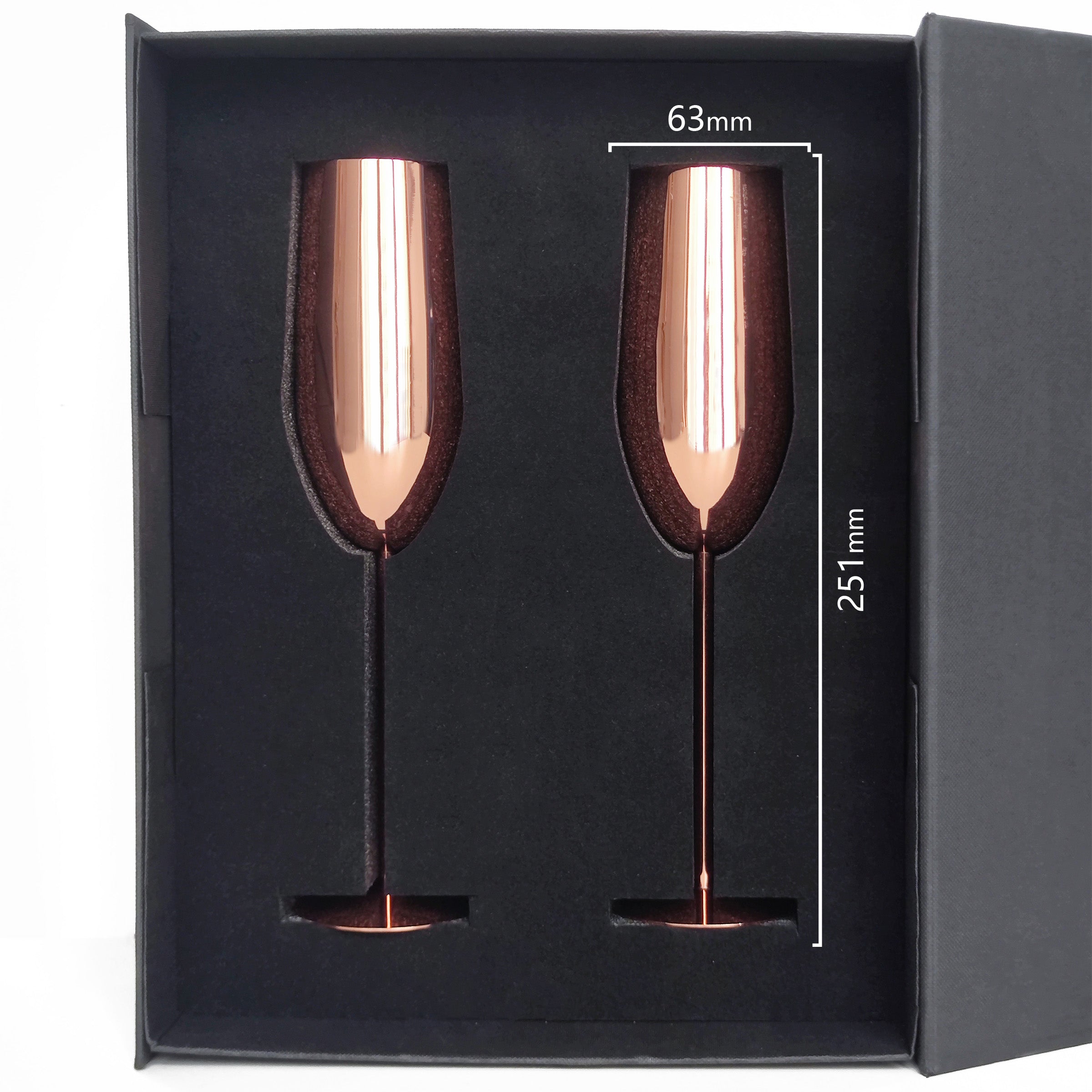 Wine Glasses in Rose Gold Set