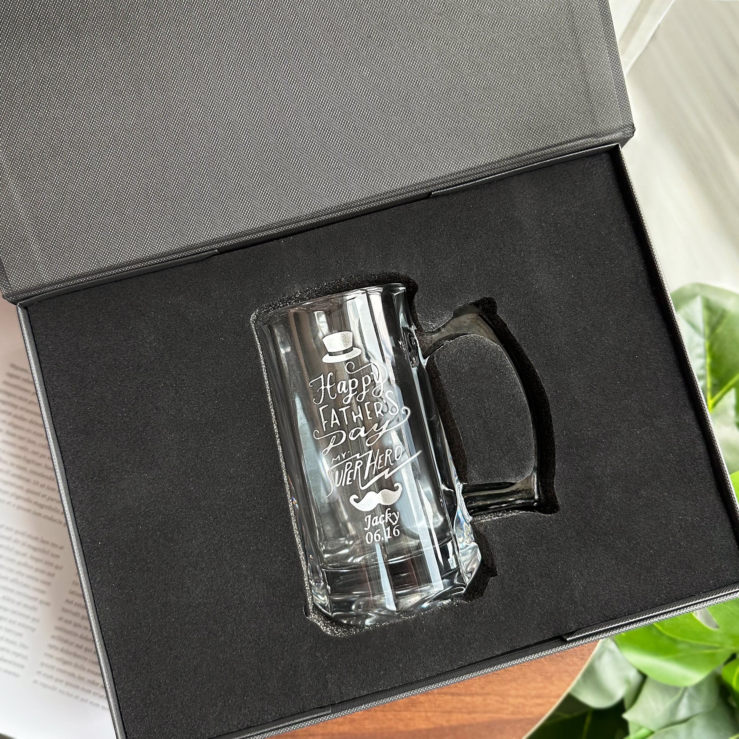 Father's Day gift box丨Beer mug, customized text engraving, creative gift, Father's Day gift for dad