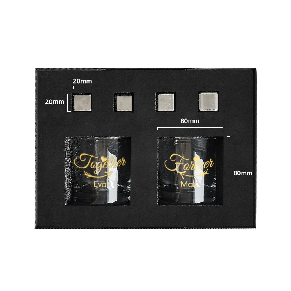 Ice wine stone gift box丨Customized gift box Engraved wine glass The preferred gift box with engraving (text engraving)
