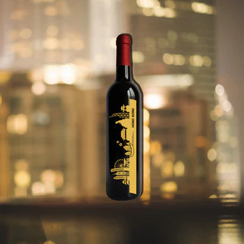 Hong Kong Souvenir|Customized carved red wine commemorative gift (immigrant gift) commemorative souvenir Customized gift