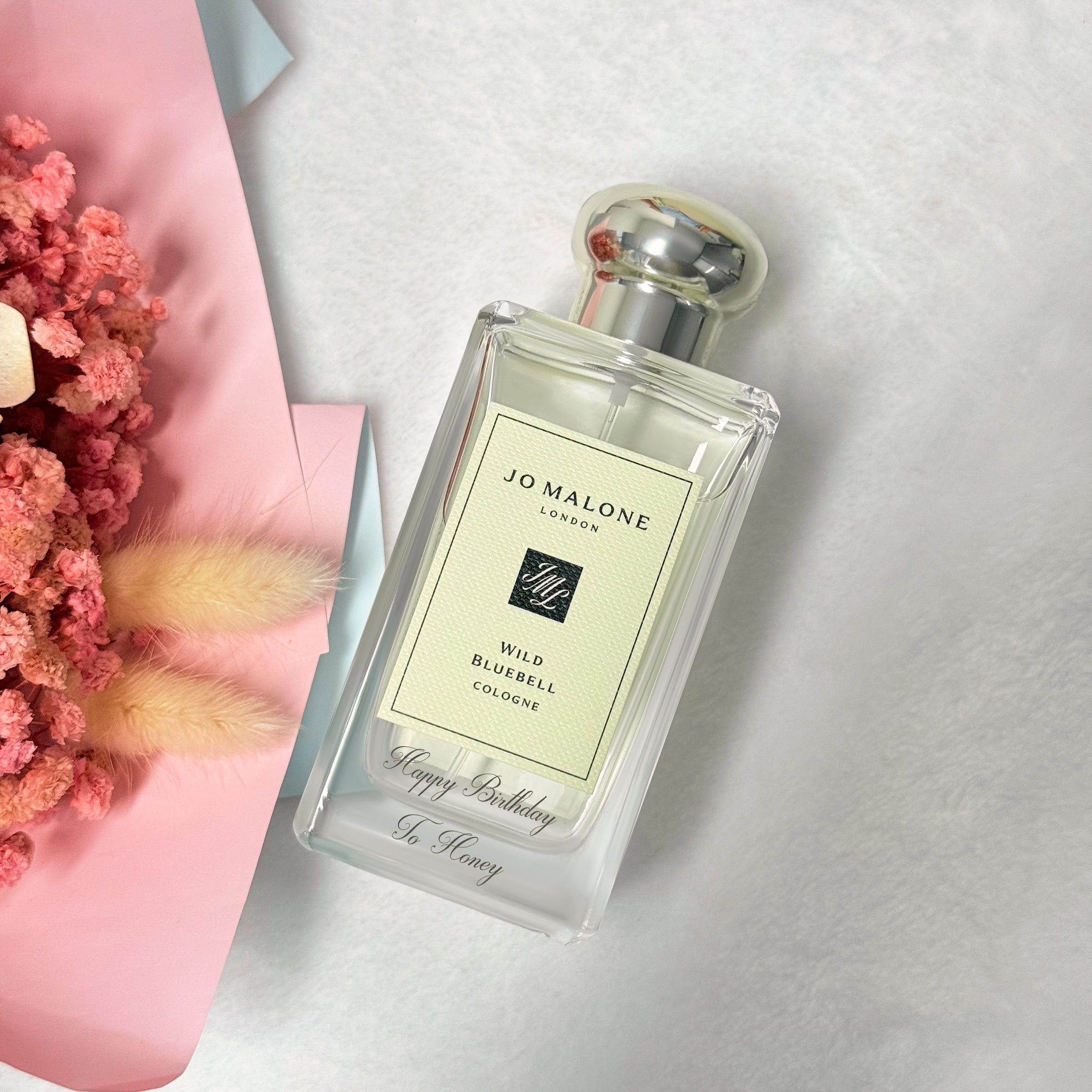 Custom Jo Malone Perfume Gift Set - Wood Sage & Sea Salt Cologne with Engraved Text, Personalized Box Design, Sakura Romantic Gift Box Jo Malone Perfume box customization DY01-415
