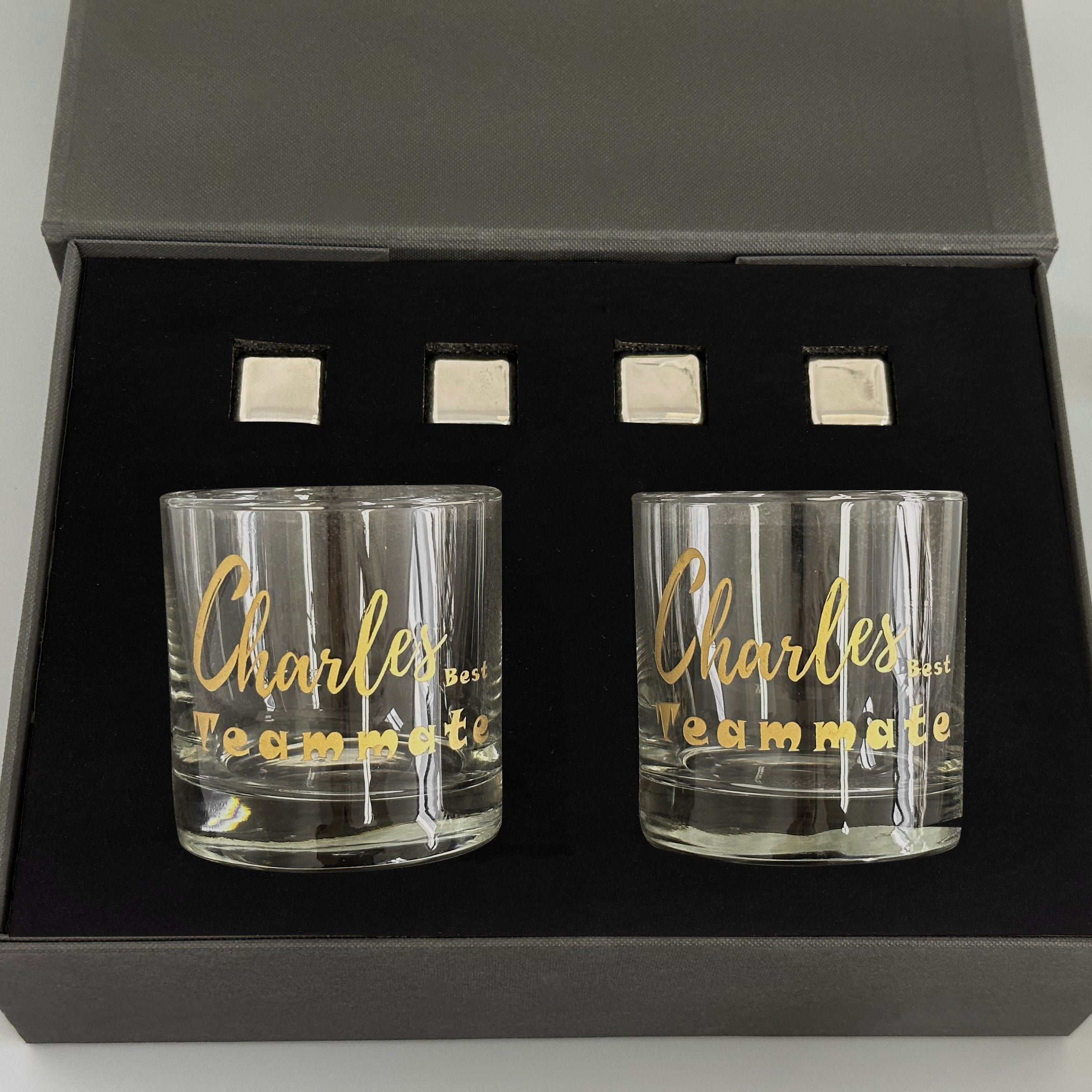 Ice wine stone gift box丨Customized whiskey glass text engraving gift box Engraved wine glass The first choice for gift giving engraving gift box (text engraving)
