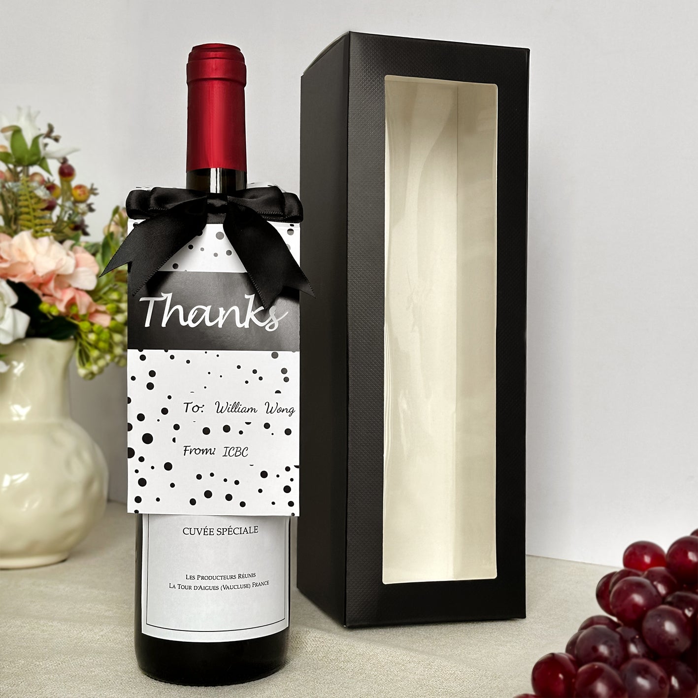 Enterprise customized wine, batch logo wine label listing order, St Louie red wine business gift, minimum order of 1 piece, creative publicity and congratulatory wine gift DY04-266