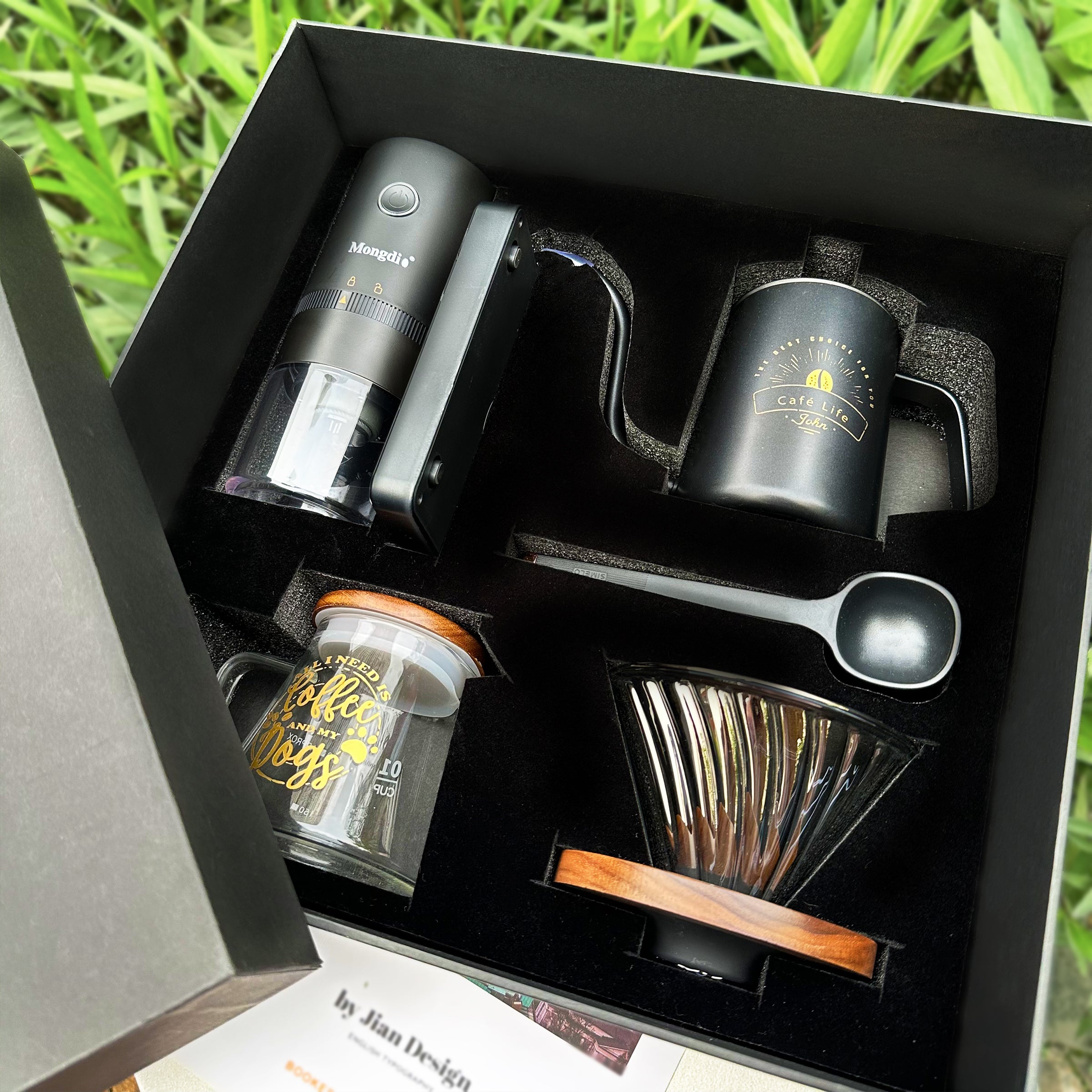Hand brewed coffee pot gift box set | text engraving gift birthday gift coffee set for customers niche high-end gift