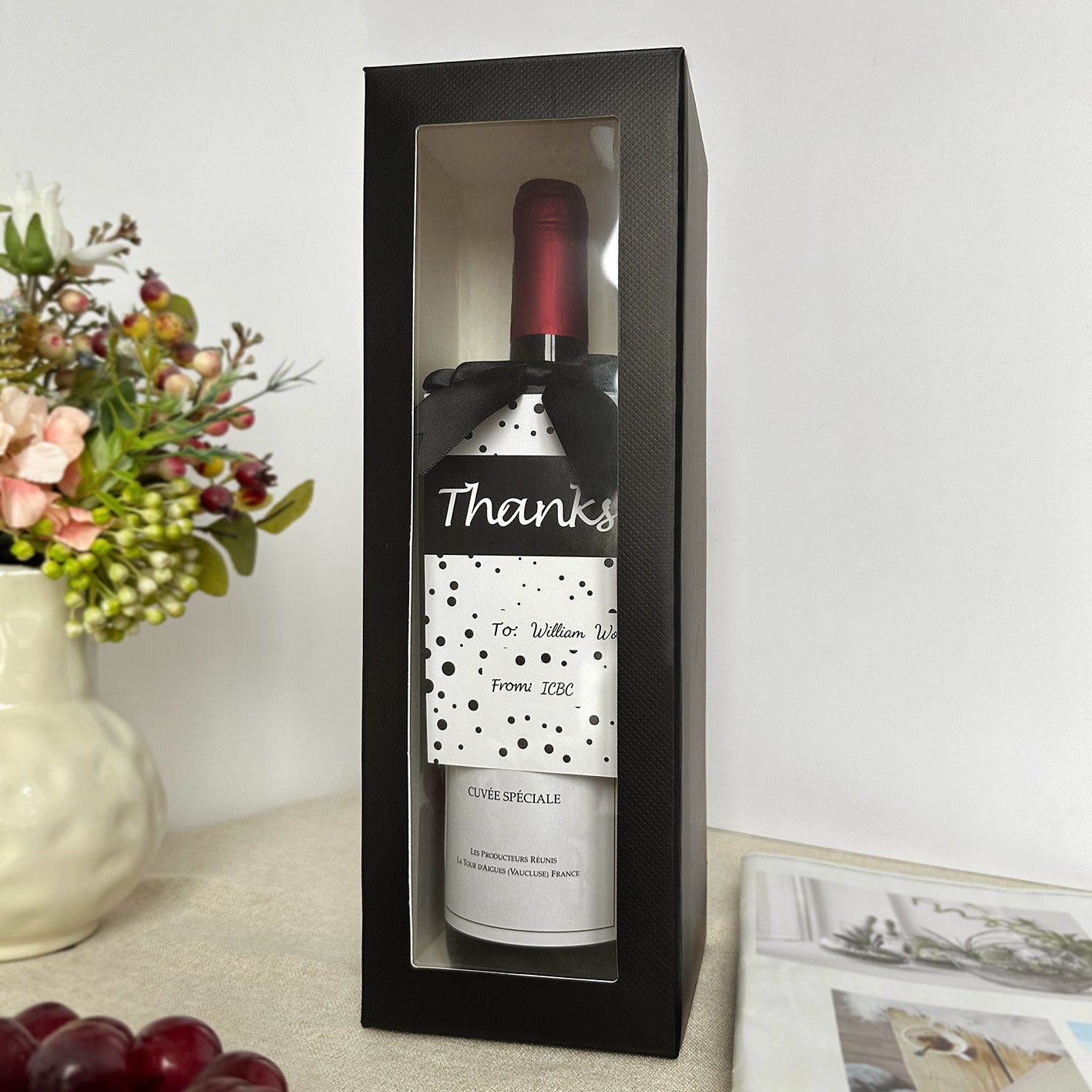 Enterprise customized wine, batch logo wine label listing order, St Louie red wine business gift, minimum order of 1 piece, creative publicity and congratulatory wine gift DY04-266