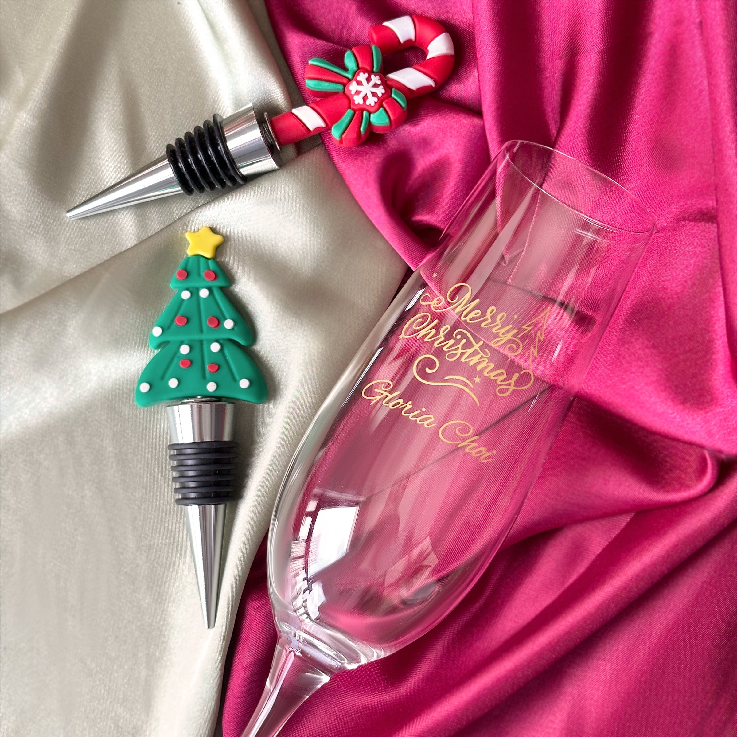 【Exclusive Wooden Box】2024 Customized Christmas Gift Mini Bottega Sparkling Wine Christmas Cork Engraved Champagne Glass Personalized Text Custom Gift Box for Female Friends, Exchange Gifts, Party Gifts DY05-55