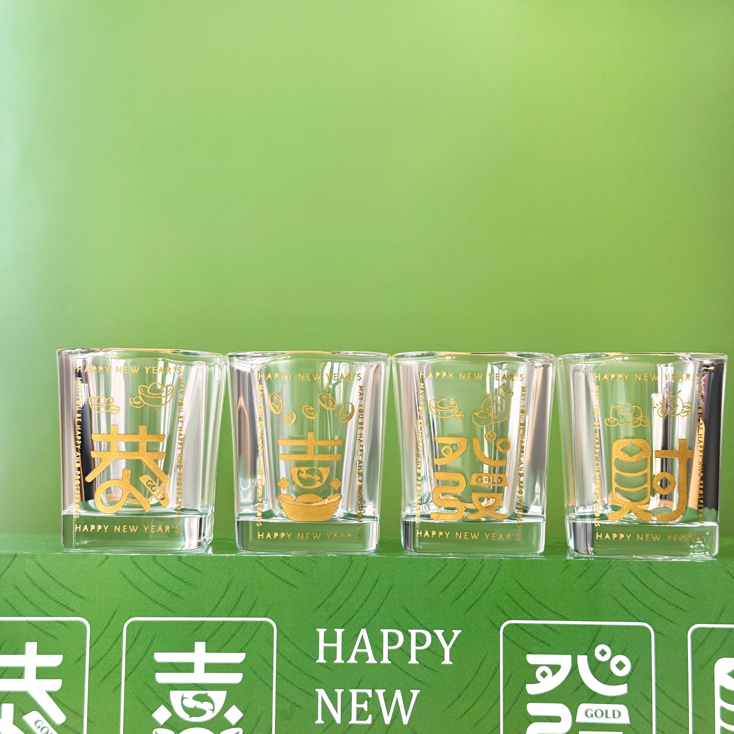 New Year Custom Gift Box | Gong Xi Fa Cai Cup Engraving | Custom Whiskey Glass | Chinese New Year Blessing Gift | Business Annual Meeting Employee Gift | 2025 Meaningful Creative Glass Water Cup Blessing Gift DY05-60