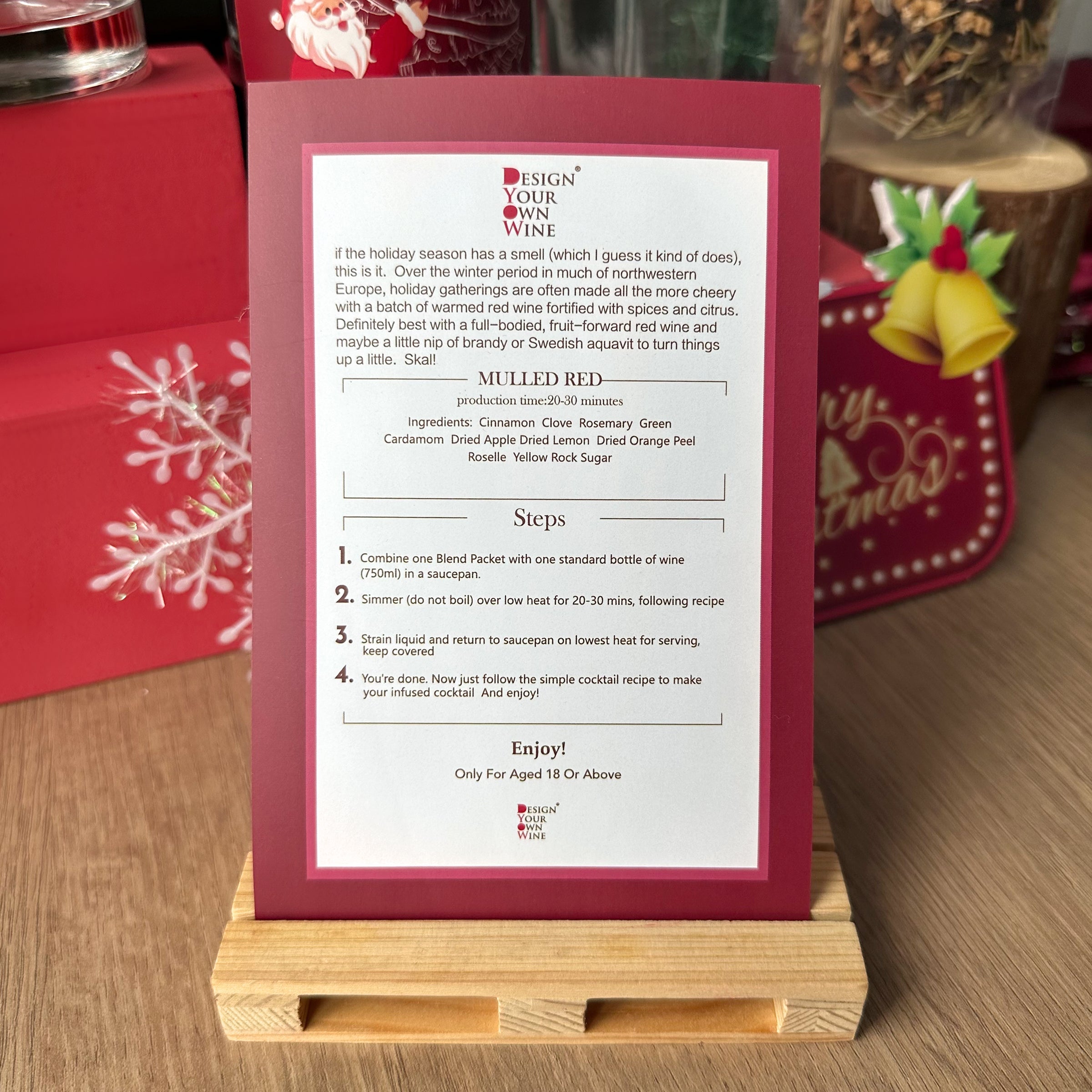 [Hot Mulled Wine Set] 2024 Christmas Gift Box – Surprise Luggage Mulled Wine Set with Custom Whiskey Glass Engraving – Must-Have for Christmas Parties, Winter Warm Drinks, Family Holiday EssentialsDY05-55