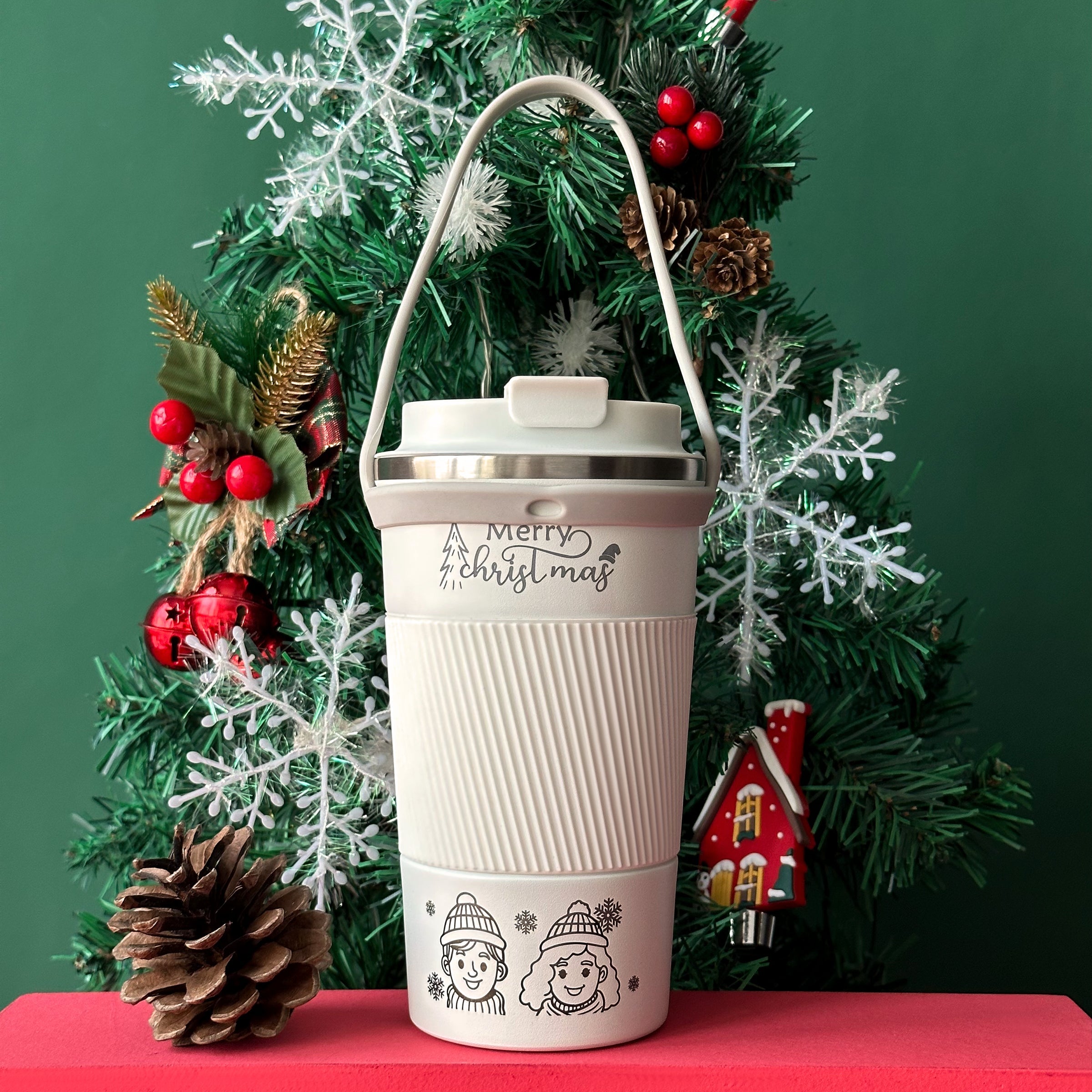 Christmas Couple Thermos Cup Set 2024 Couple Portrait Customization, Personalized Gifts, Exchange Gifts, Winter Coffee Travel Mugs, Romantic Gifts for Boyfriend and Girlfriend, Birthday Gifts