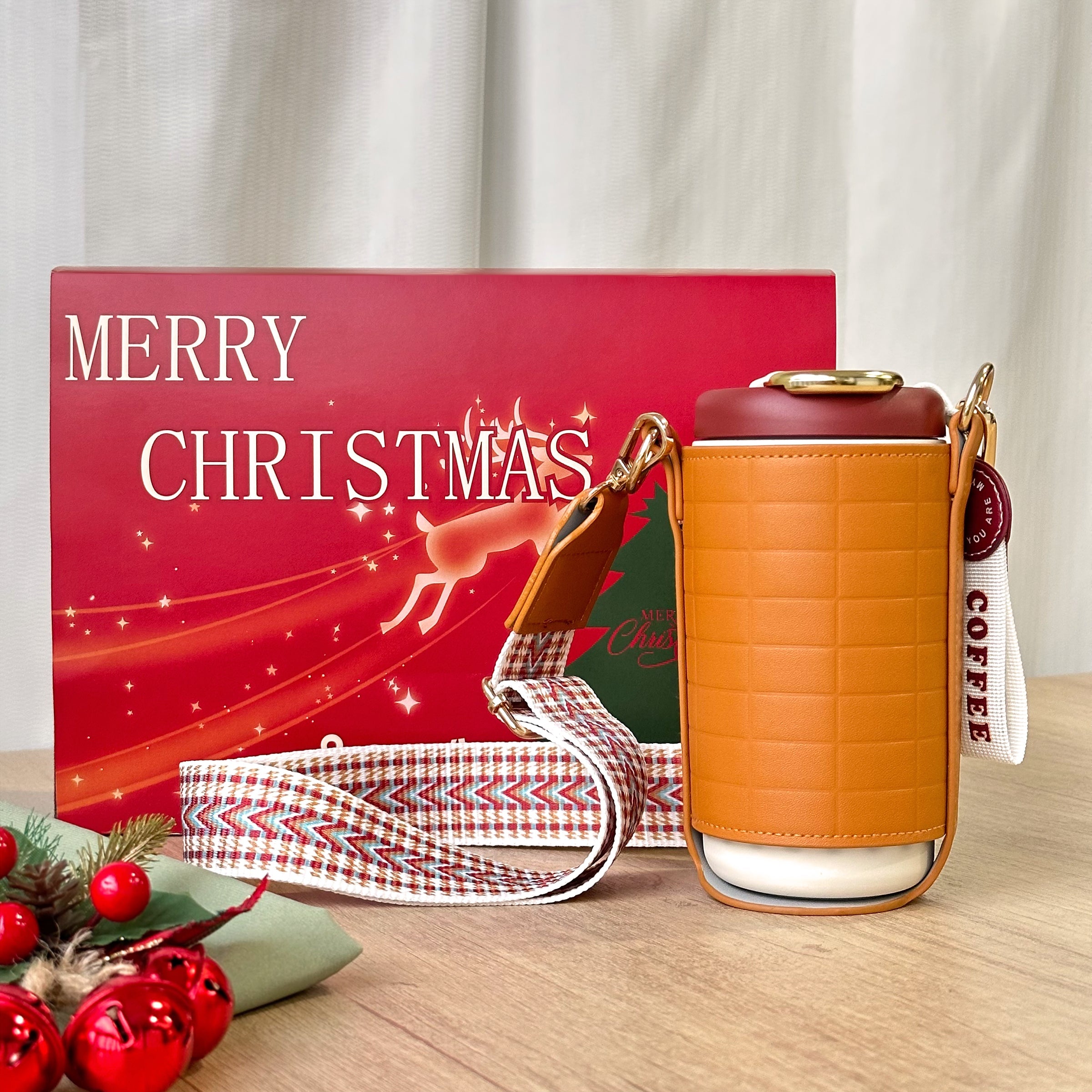 Christmas Thermos Cup Set 2024 – Custom Portrait Engraving, Festive Vibe, Couple Thermos Cups, Personalized Christmas Gift Box, Surprise Creative Gift DY05-55