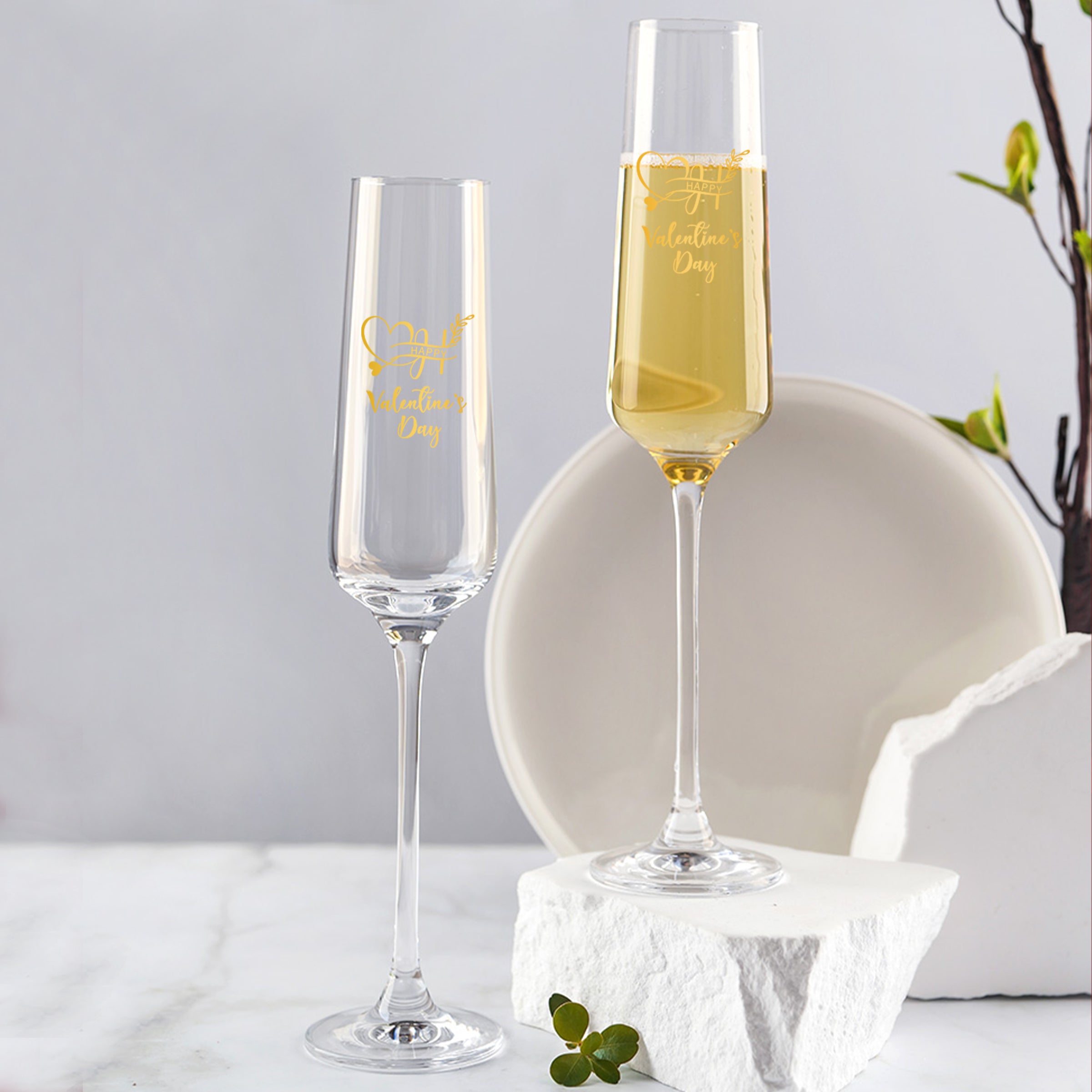 [Romantic Valentine's day] RONA champagne glasses matching glasses (Valentine's Day gift box), a must-have gift for your girlfriend, engraving gift