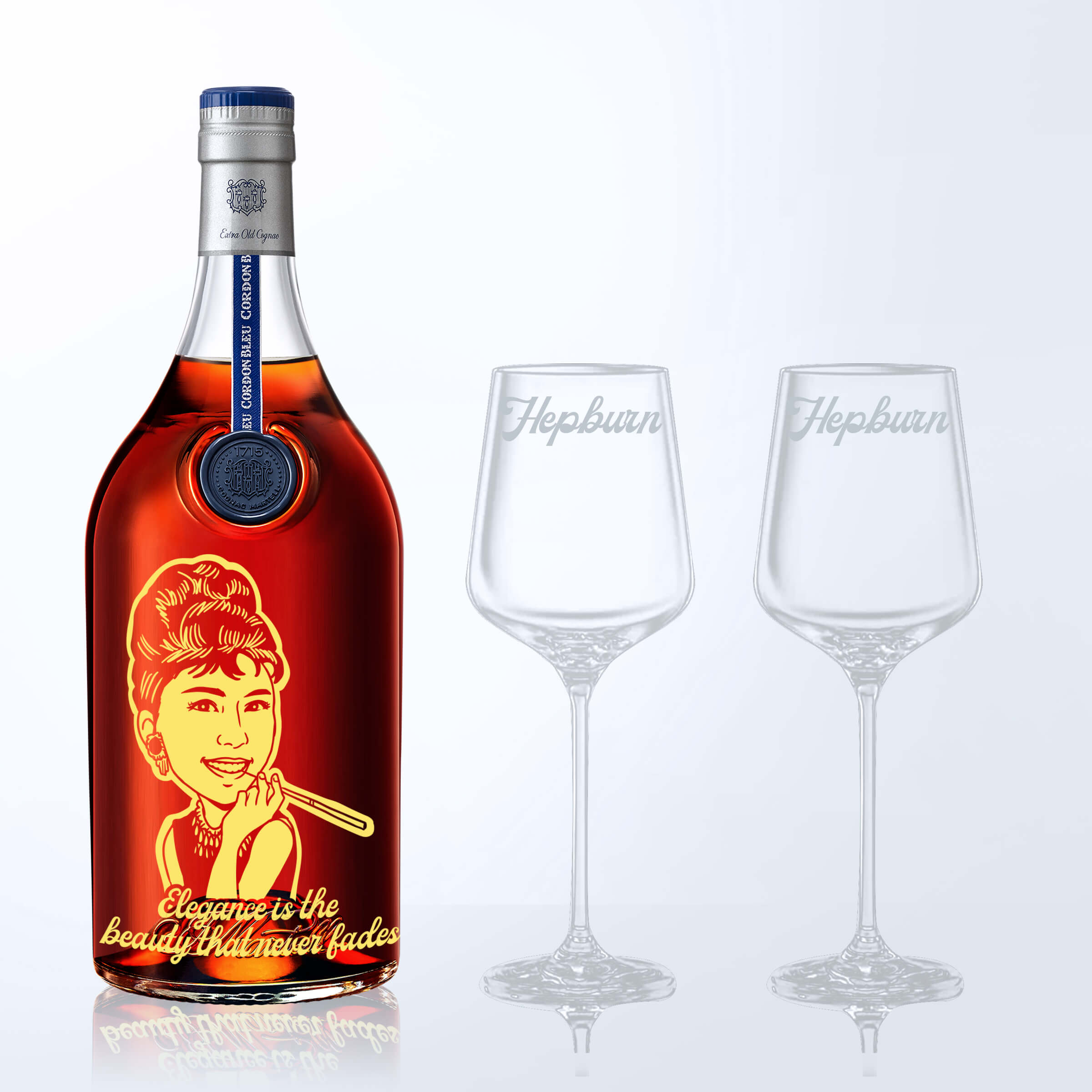 Martell Cordon Bleu & Bottega Crystal Glasses Gift Set with Engraving |馬爹利藍帶&Bottega水晶洋酒杯套裝(含文字人像雕刻） - Design Your Own Wine
